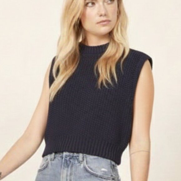 JESSICA SIMPSON Sleeveless Vest/Sweater - Navy Blue Size XS - Picture 1 of 4